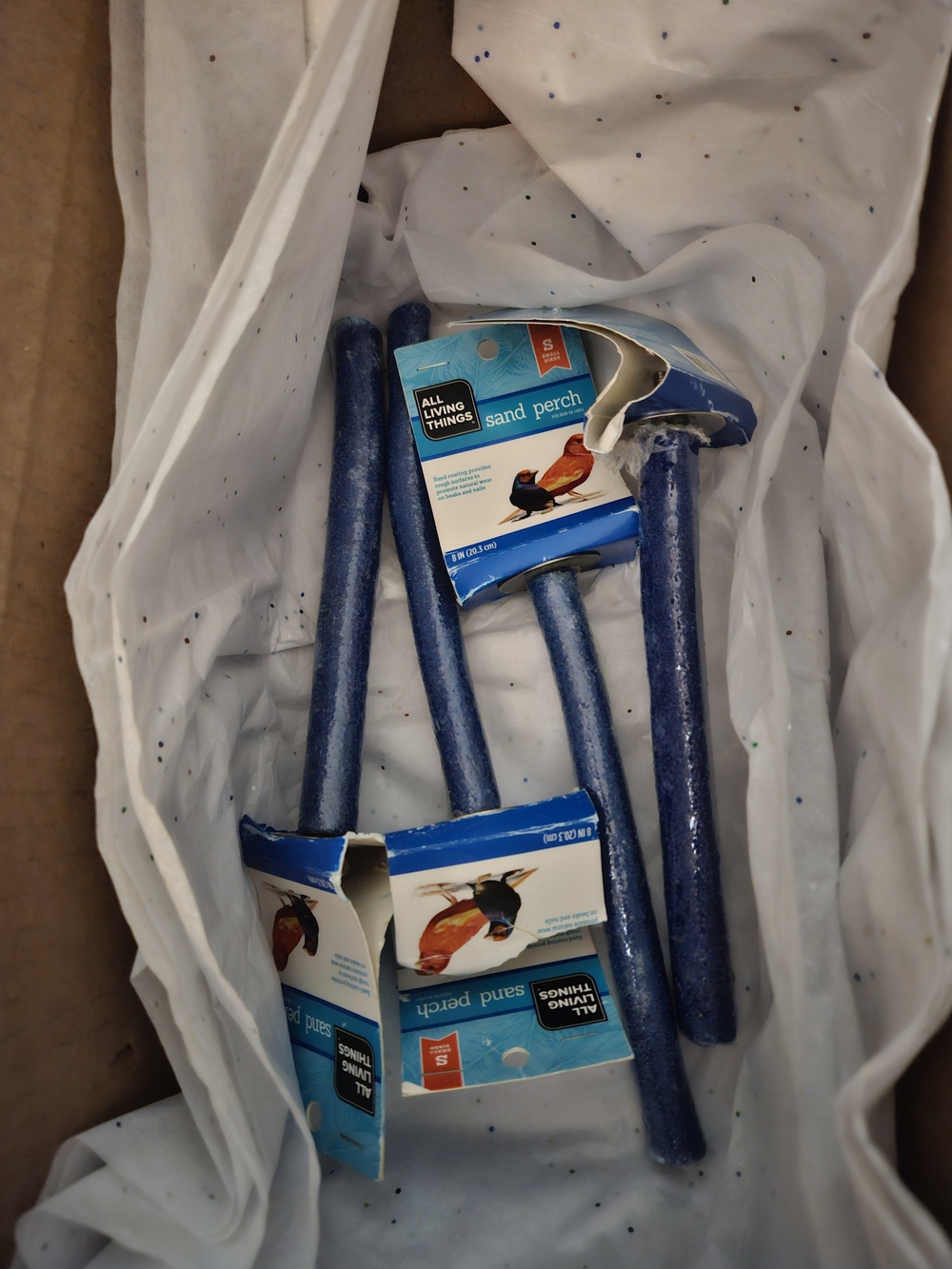 Blue Sand Perch for Small Birds + Other Perches